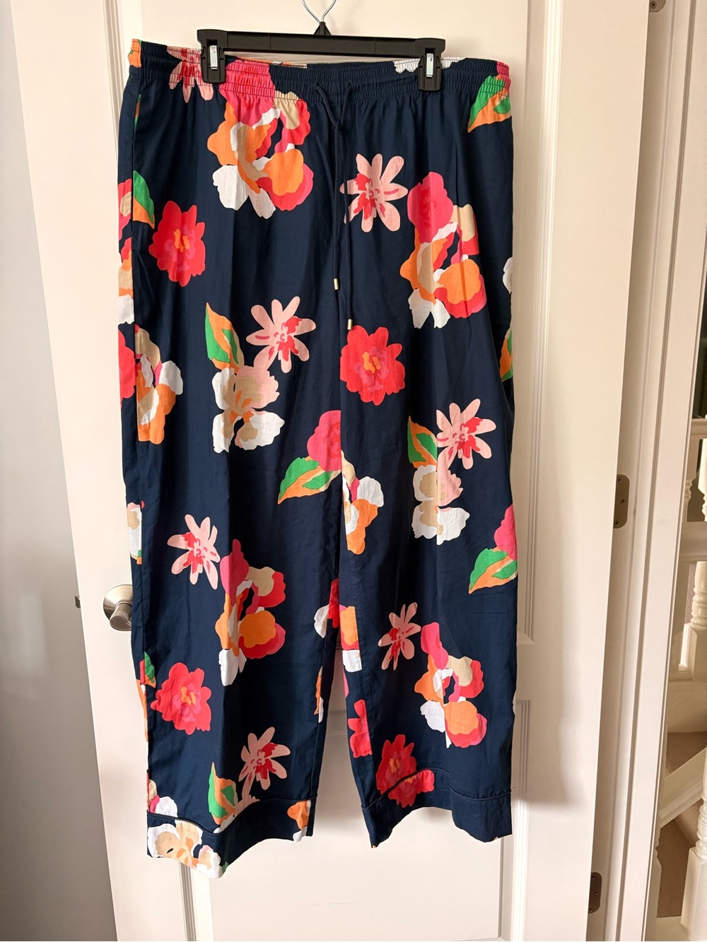 Southern Tide Navy Wide-Leg Floral Pants